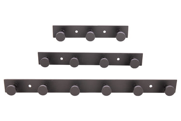 Cofan – Perchero de Pared Negro Mate | Acero Inoxidable | Disponible con 3, 4 o 6 Colgadores